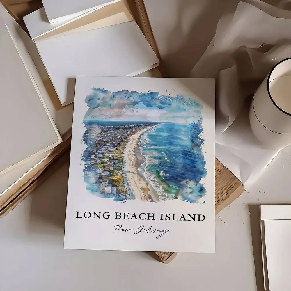 Long Beach Island Watercolor Travel Poster - Image 6