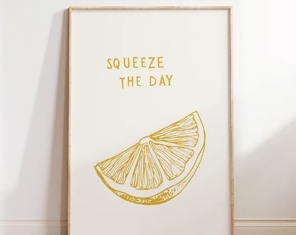 Minimalist Lemon Print, Modern Kitchen Decor