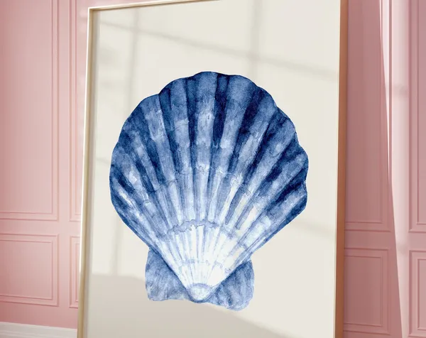 Seashell Wall Art Print, Coastal Beach House Decor