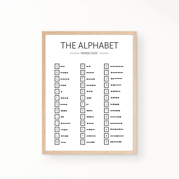 Morse Code Alphabet Poster, Classroom Decor Print
