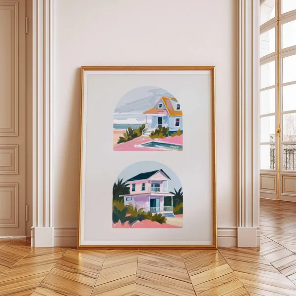 Beach House Coastal Gallery Wall Summer Art Print