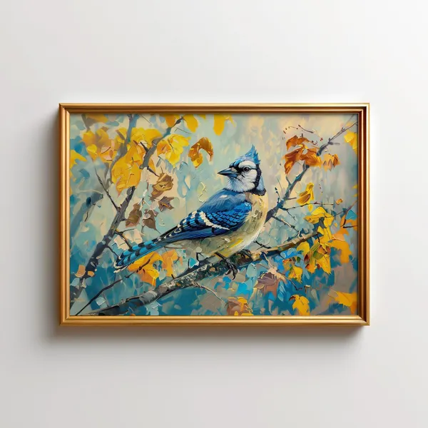 Blue Jay Painting, North America Wildlife Art Print