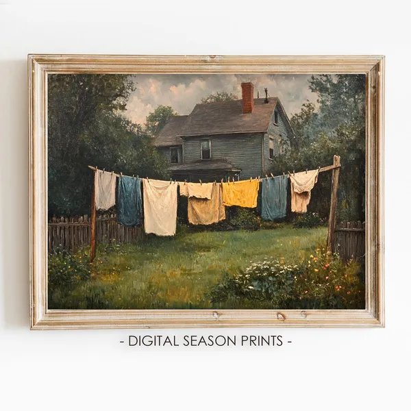 Laundry Room Wall Art, Vintage Farmhouse Decor