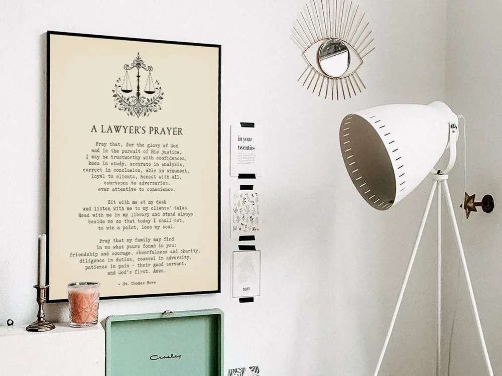 St Thomas More Lawyer Prayer, Legal Office Art Print - Image 3