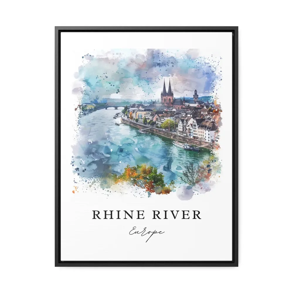 Rhine River Watercolor Europe Travel Poster - Image 2