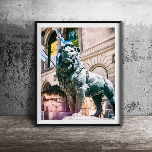 Art Institute Lions Chicago Museum Building Art Print