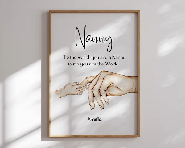 Nanny Grandma Custom Hand Print Christmas Gift Print