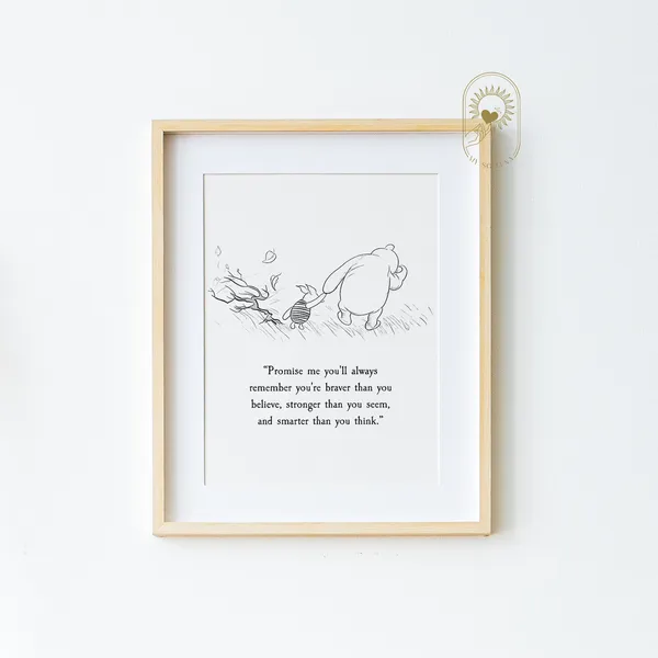 Winnie the Pooh Quote, Vintage Nursery Art Print