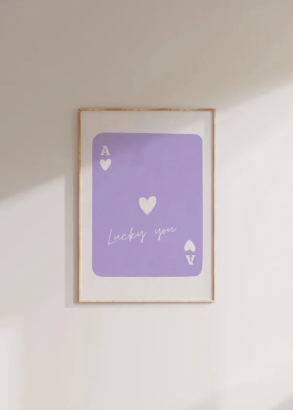 Ace Of Hearts Retro Lucky You Poster