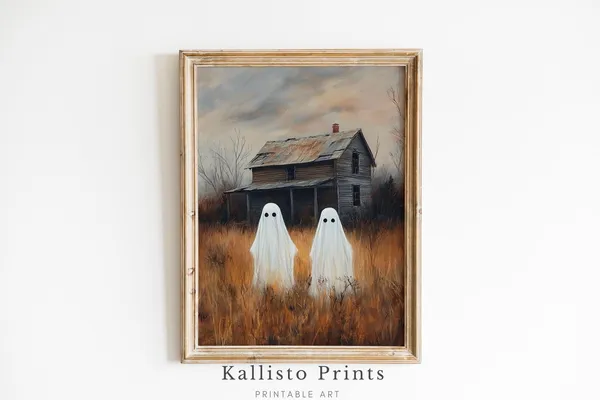 Haunted Ghosts at Abandoned Farmhouse Art Print