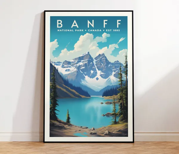 Banff National Park Canada Vintage Travel Poster