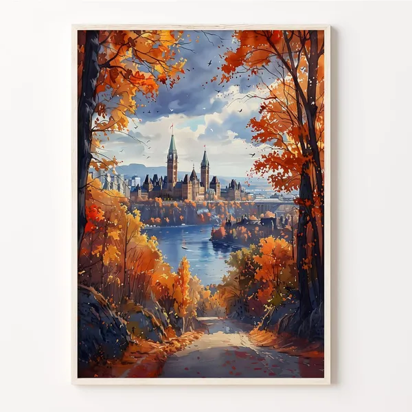 Ottawa Watercolor Painting Travel Poster