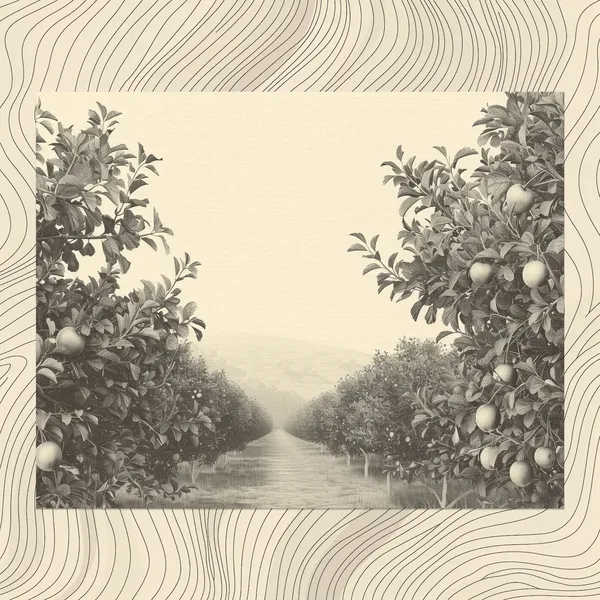 Orchard Minimalist Art Print, Black and White Nature