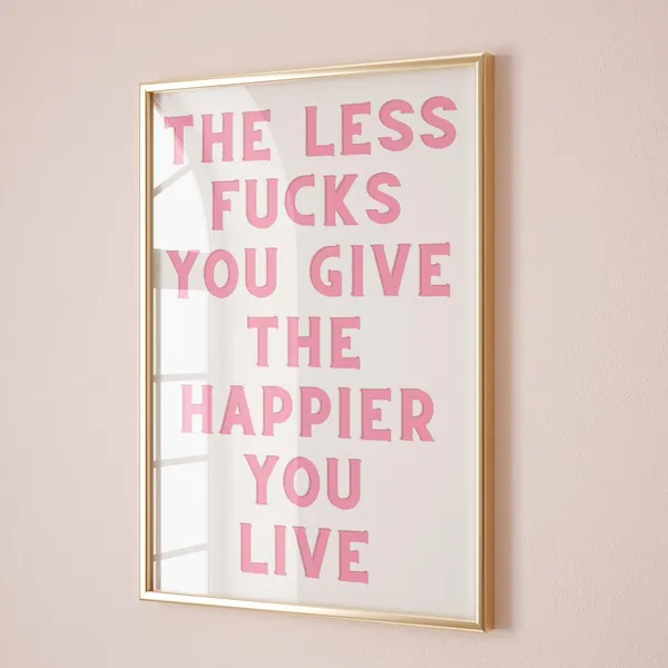Fuck Pink Sarcastic Home Office Decor Poster