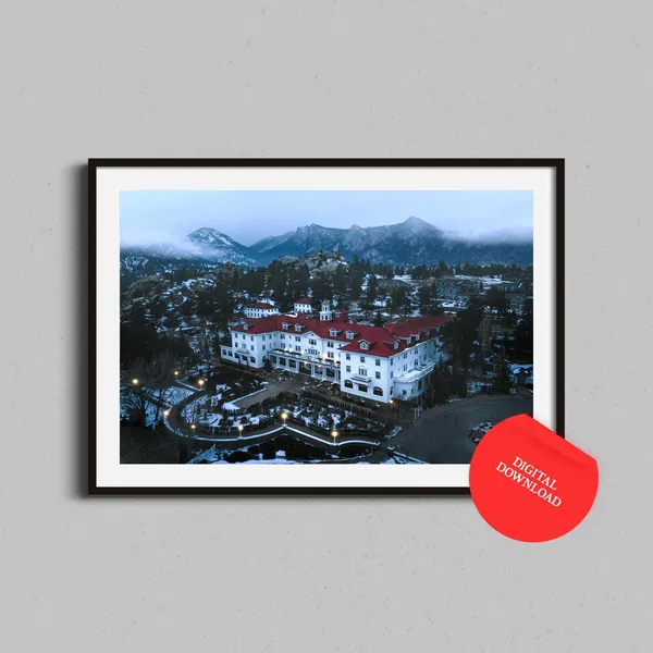 Estes Park Hotel Colorado Mountains Travel Poster