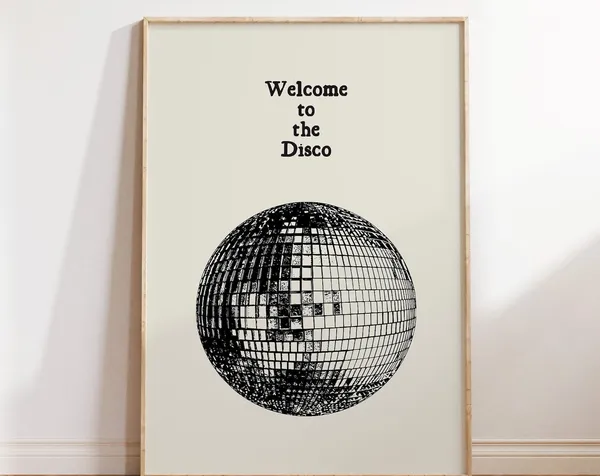 Welcome To The Disco Print, Vintage Dance Poster