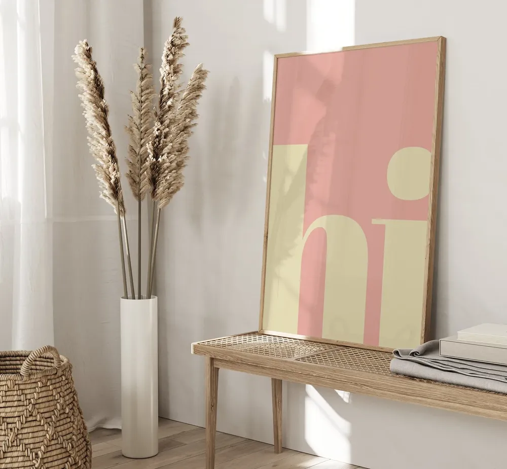 Hi Poster Hello Typography Art Print for Living Room - Image 2