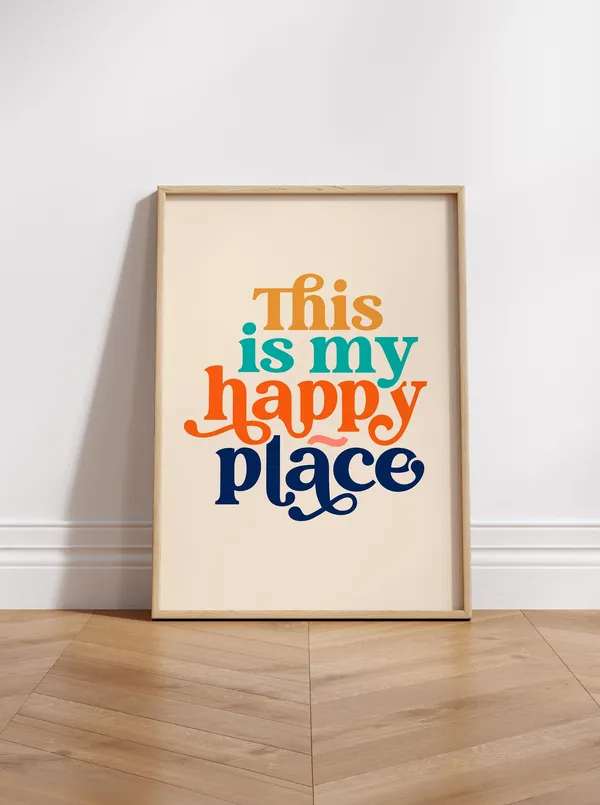 This Is My Happy Place Typography Quote Art Print