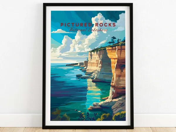 Pictured Rocks National Lakeshore Travel Poster