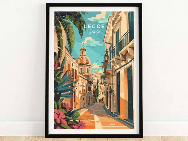 Lecce Travel Poster, Apulia Italy Home Decor