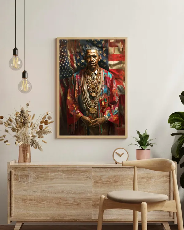 Barack Obama Oil-Painting Style Art Print