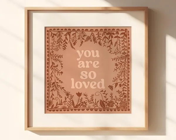 You Are So Loved Girls Nursery Floral Art Print