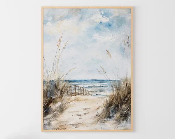 Provincetown Coast Watercolor Art Print, Massachusetts