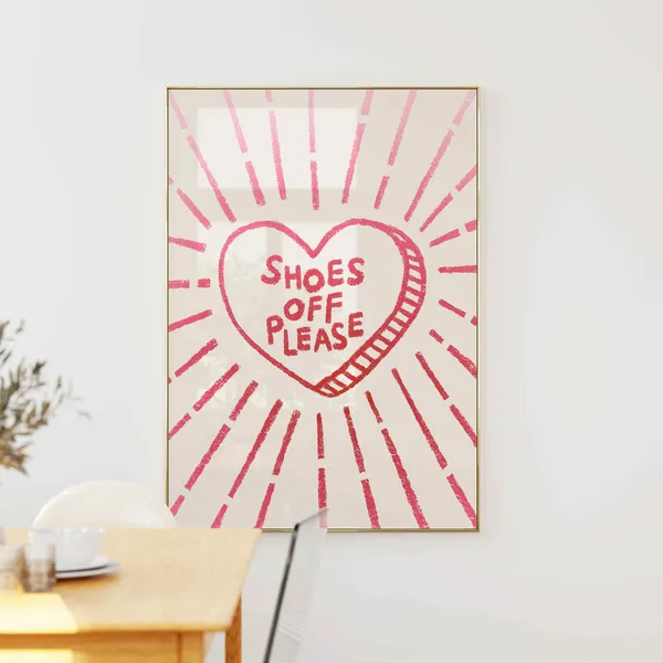 Shoes Off Please Entryway Preppy Wall Art Print