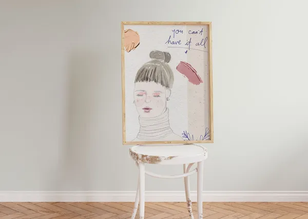 Woman Sketchbook Art Print, You Can't Have It All