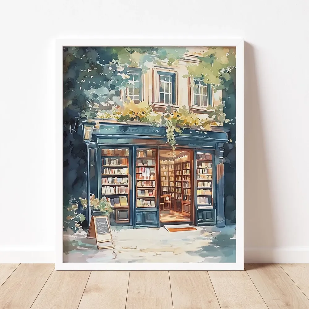 New York Bookshop Watercolor Art Print - Image 2