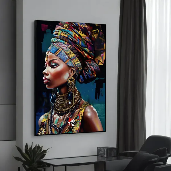 African Woman in Traditional Attire, Cultural Art Print