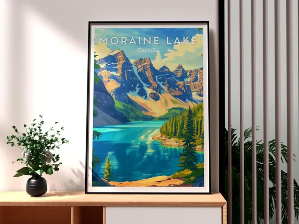 Moraine Lake Travel Poster, Banff National Park