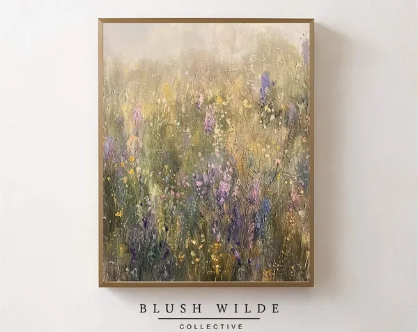 Lavender Field Vintage Floral Art Print