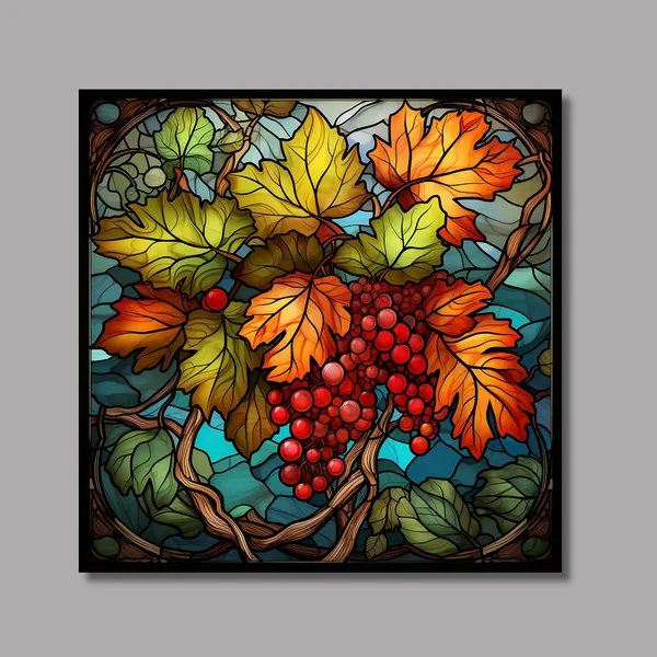 Autumn Leaves Thanksgiving Ceramic Tile Art Print