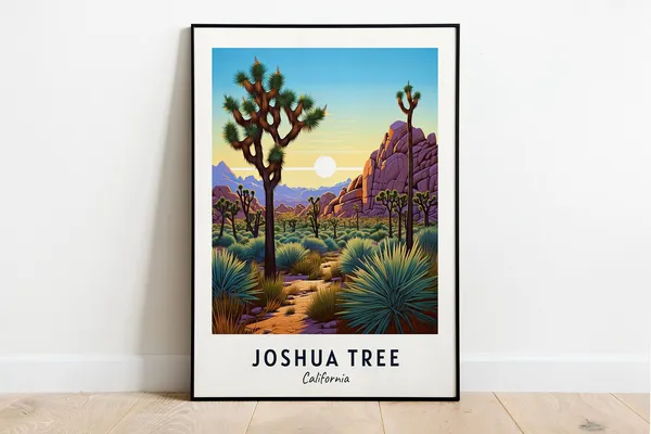 Joshua Tree California Travel Poster, Park Gift Print