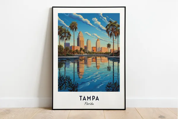 Tampa Florida Travel Poster, City Print