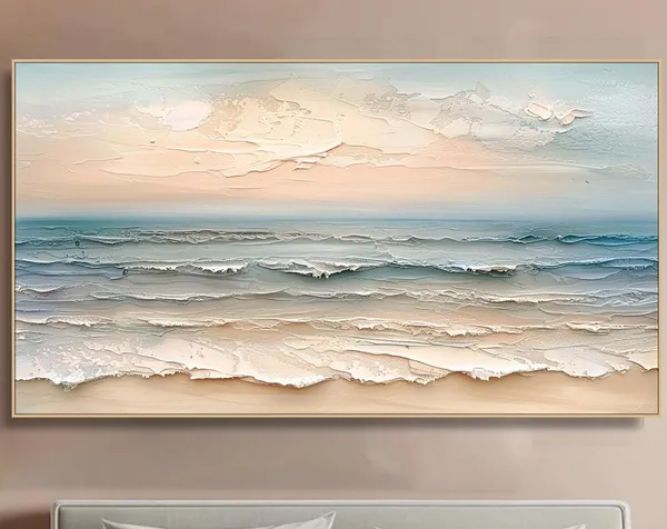 Abstract Ocean Waves Coastal Art Print, Beach Decor