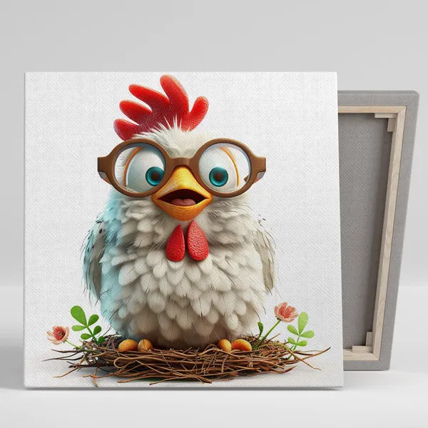 Intellectual Rooster Art Print, Whimsical Kitchen Decor