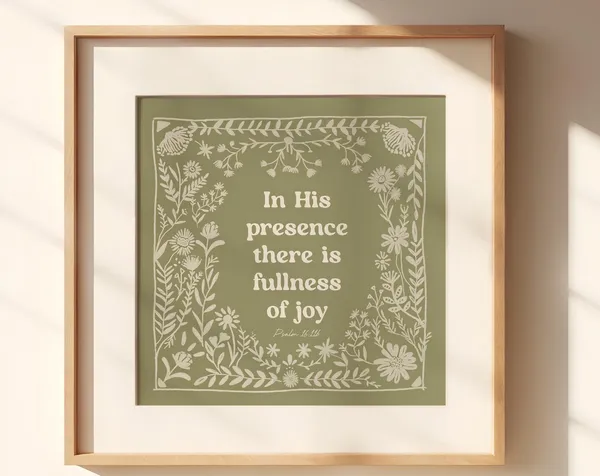 Psalm 16:11 Scripture Wall Art Print, Fullness Of Joy