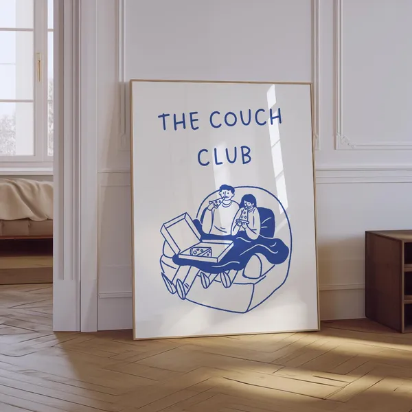 The Couch Club Cute Quote Art, Trendy Retro Print
