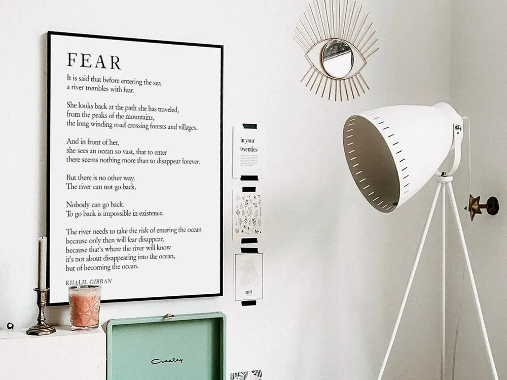 Fear by Kahlil Gibran, Literary Typography Art Print - Image 3