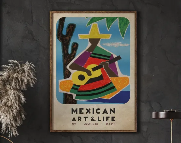 Vintage Mexico Art Life Magazine Print