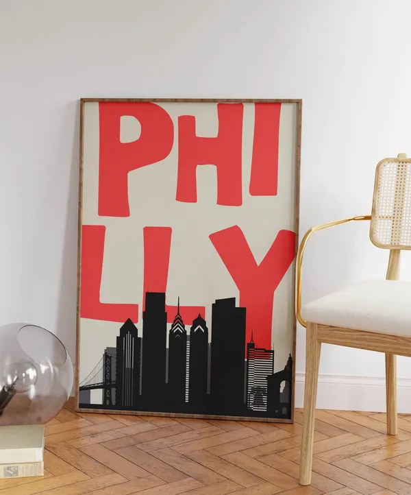 Philadelphia Vintage Travel Poster, Minimalist Art Print
