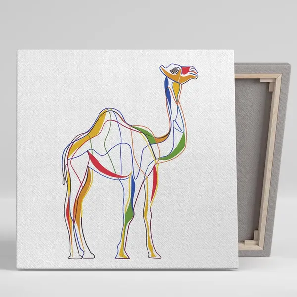 Camel Abstract Modern Art Print, Colorful Contours