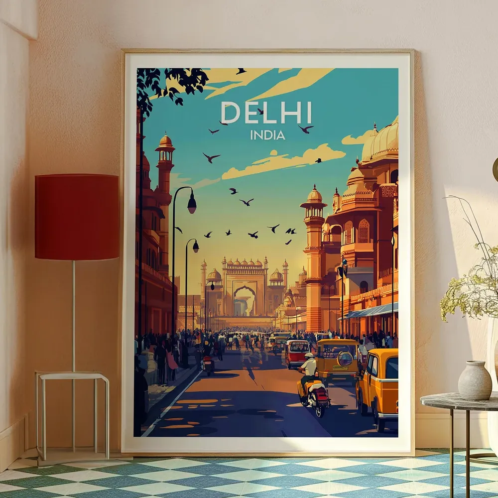 Delhi Travel Poster, India Wall Art Print - Image 2