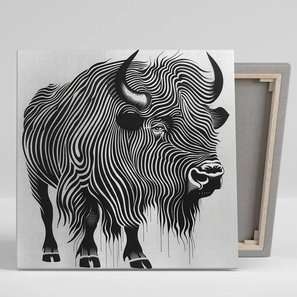 Bison Silhouette Art Print, Modern Rustic Decor