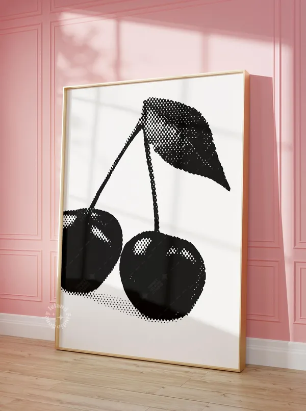 Cherry Art Print, Funky Dorm Room Decor
