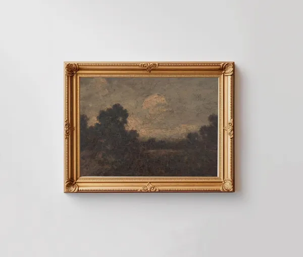Moody Landscape Oil Painting Wall Art Print