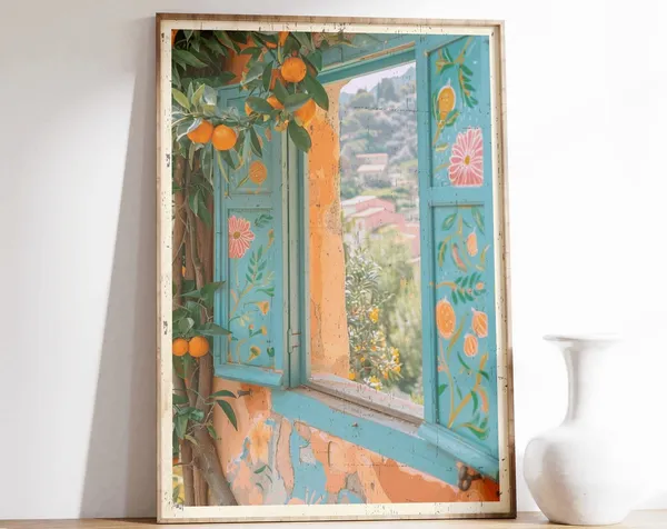 Vintage French Orange Grove, Botanical Travel Poster