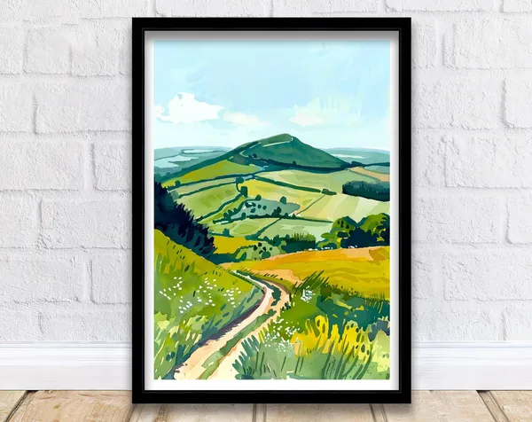 Chiltern Hills England Travel Poster, British Landscape